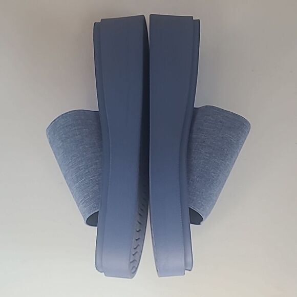 Steve Madden Gimmee Platform Wedge Sandal In Denim Various Size 8.5 - Picture 8 of 14